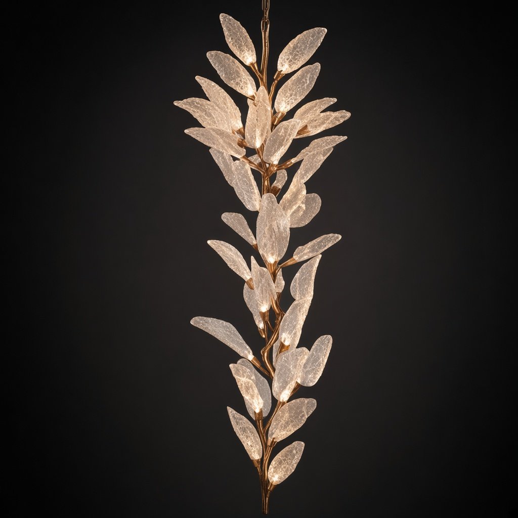 ILEN Glass Leaf Chandelier