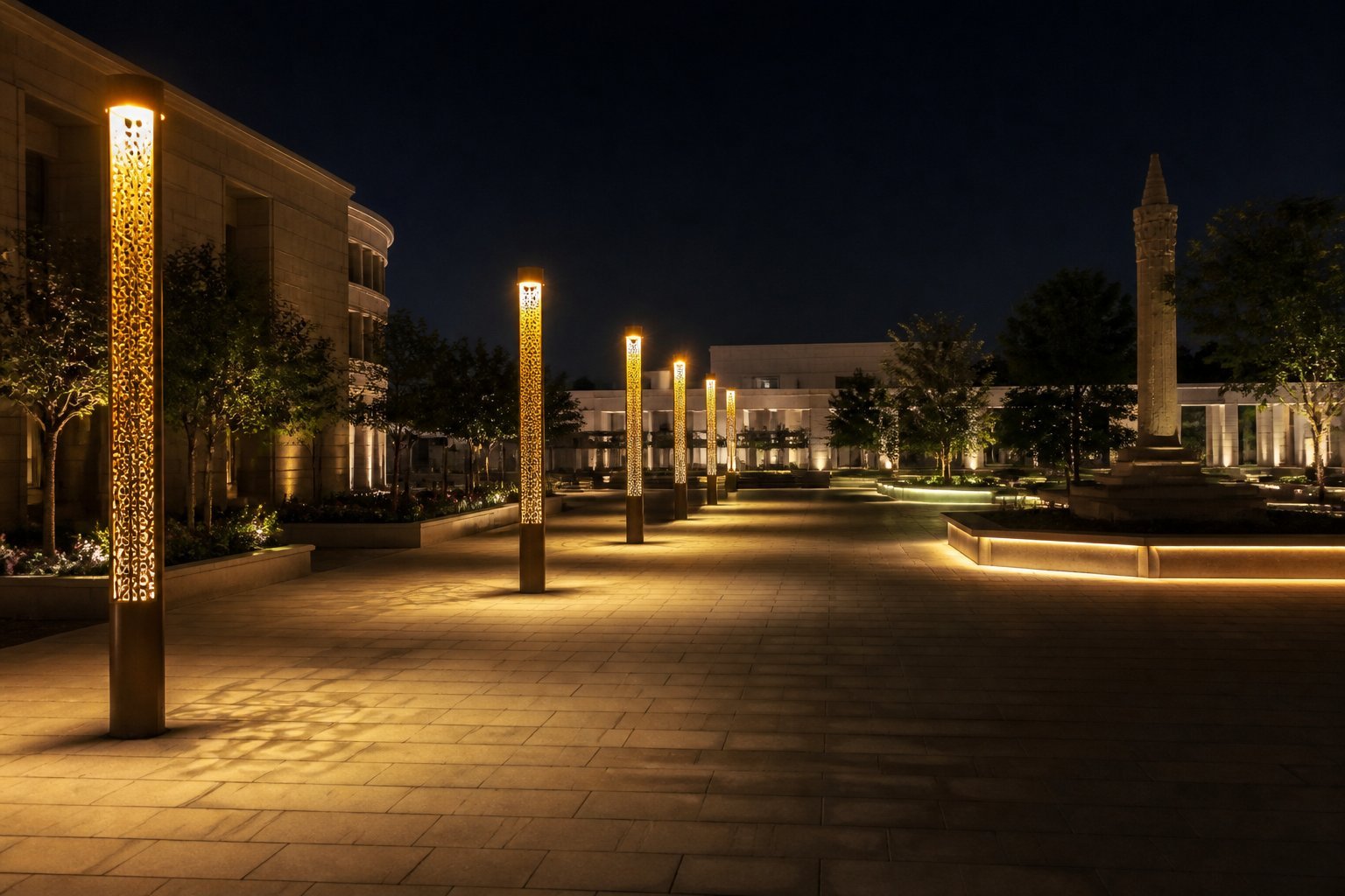 Public plaza lighting
